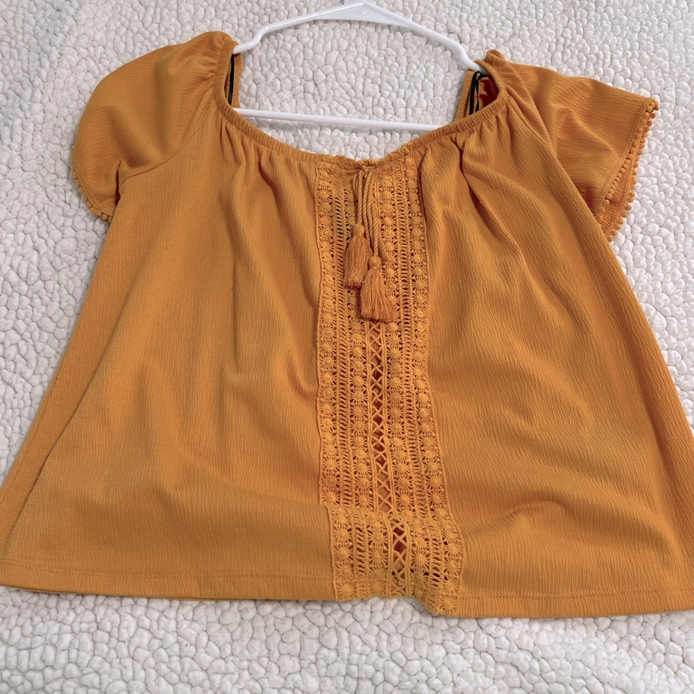 Orange Shirt Sleeve Blouse 🍊